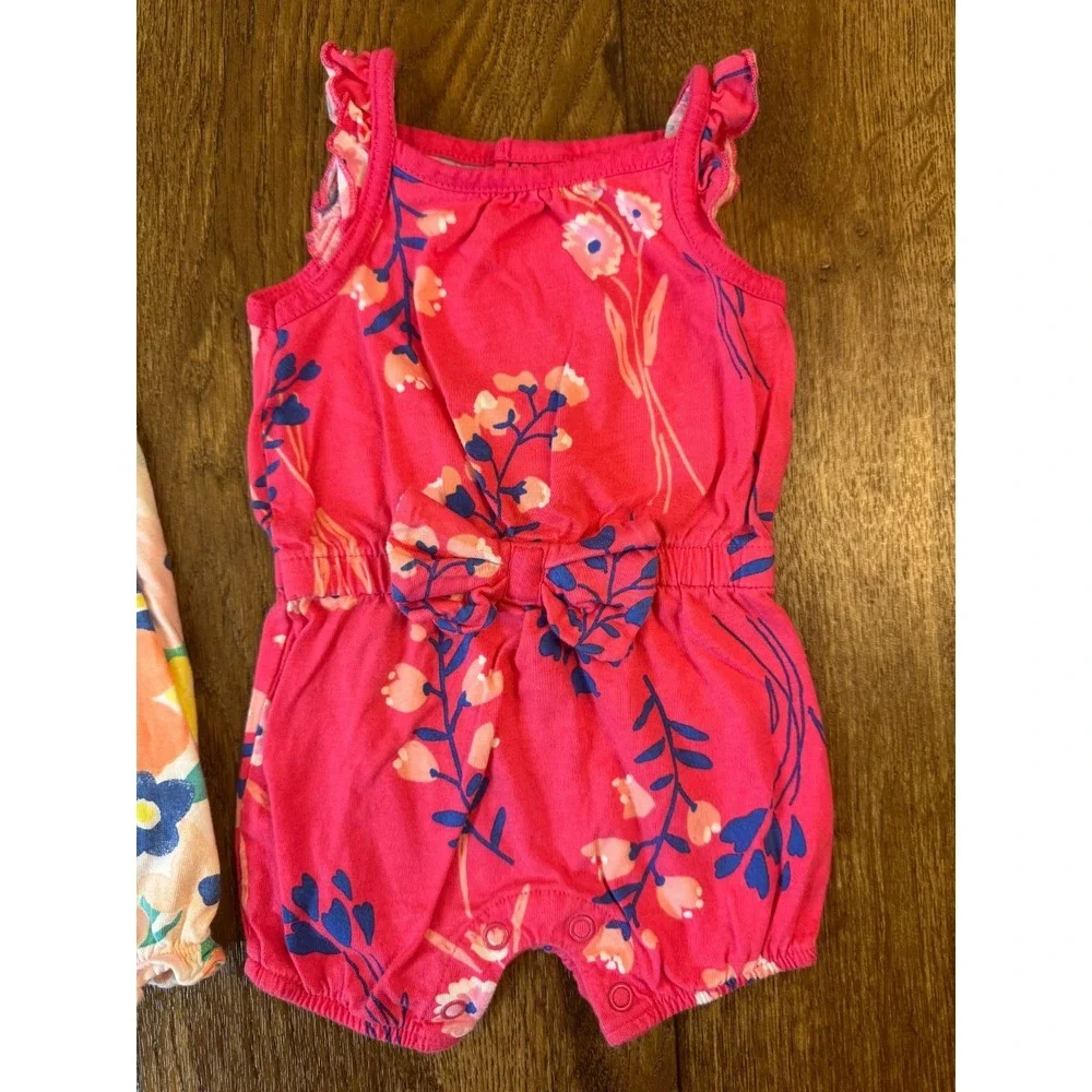 Carters Baby Girl Clothes Lot 3 Months Rompers‎ One Piece Outfits Summer Flowers